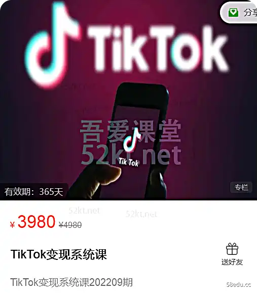 国际抖音TikTok变现系统课202209价值3980元电商营销1