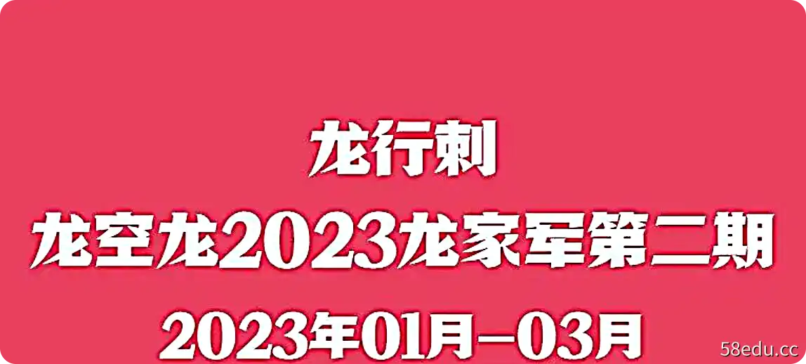 【龙行刺】龙空龙2023龙家军第二期直播课程（1-3月）-不可思议资源网